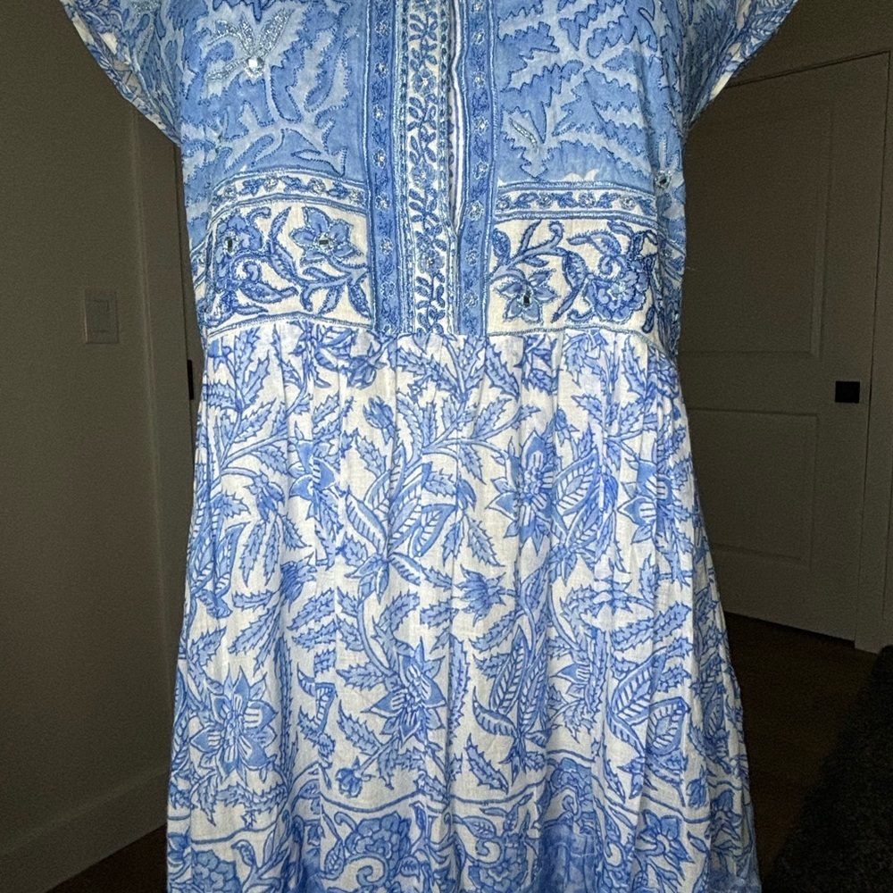 Blue Floral Maxi Dress - Picture 8 of 16